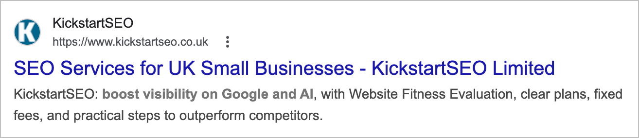 google search result with titel and description